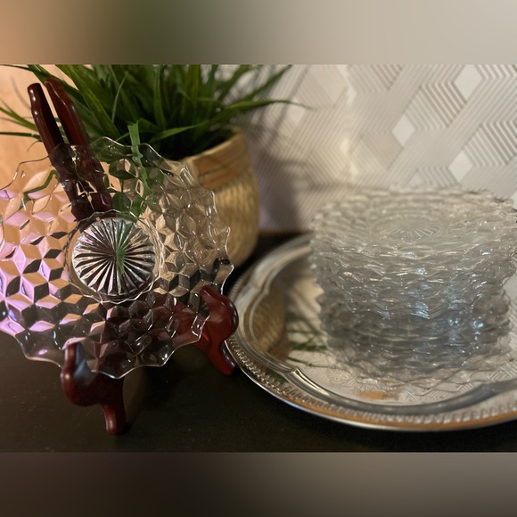 Set of 6 Fostoria 7” cake plates - Picture 3 of 8